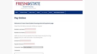 
                            2. Pay Online – Fresno State Student Housing - Fresno State University Courtyard Portal