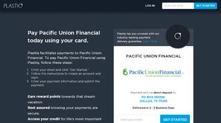 
                            8. Pay Pacific Union Financial today using your card. - Plastiq - Pacific Union Financial Mortgage Payment Portal