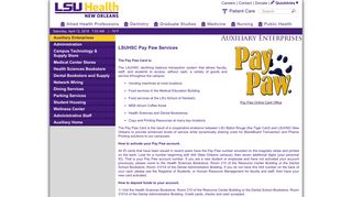 
Pay Paw Services - LSU Health New Orleans

