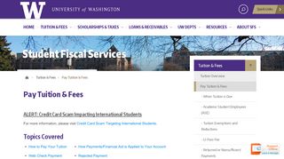 
                            9. Pay Tuition & Fees | Student Fiscal Services - UW Finance - Tuition Options Student Portal