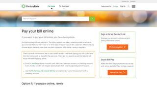 Pay your bill online  CenturyLink