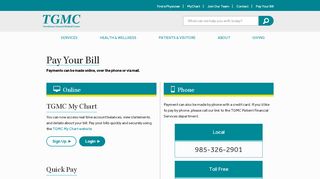 
                            4. Pay Your Bill - Terrebonne General Medical Center - Tgmc Patient Portal