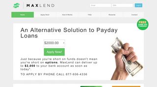 Payday Loan Alternative from MaxLend - Loans Up to $2,500!