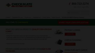 
                            2. Payday Loans - Checkmate Cash Advance Loans - Checkmate Online Portal