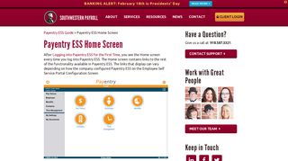 
                            8. Payentry ESS Home Screen – Southwestern Payroll - My Payentry Portal