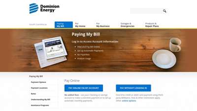 Paying My Bill | Dominion Energy South Carolina
