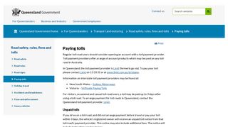 
                            7. Paying tolls | Transport and motoring | Queensland Government - Etag Portal Vic