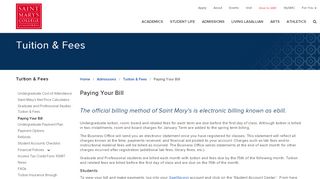 
                            1. Paying Your Bill | Saint Mary's College - St Mary's College Parent Portal