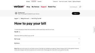 Paying your bill | Verizon Billing & Account