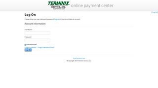 
                            5. Payment Center - Log On - Servicemaster Terminix Portal