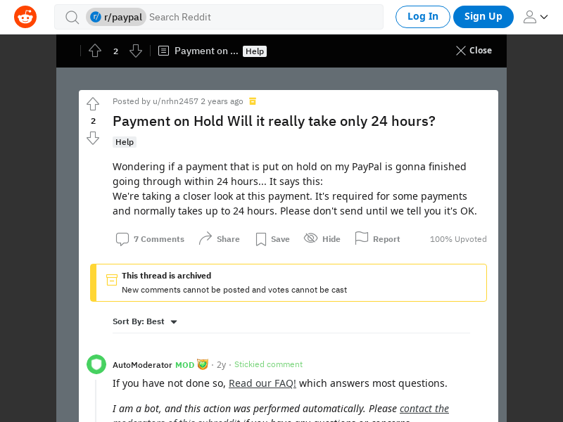 
                            3. Payment on Hold Will it really take only 24 hours? : paypal