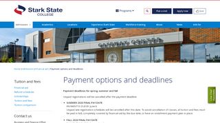 
                            6. Payment options and deadlines | Stark State College - North ... - Stark State Plus Card Portal