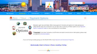 
                            2. Payment Options - Memphis Light, Gas and Water - Mlgw Portal Payment Arrangement