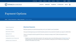 
                            5. Payment Options | Tuition & Financial Aid | Ithaca College - Tompkins Credit Card Portal