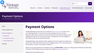 
                            4. Payment Options - Vantage - Vrads Portal