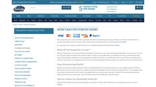 3. Payment Options - zZounds.com - Zzounds Account Portal