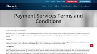 
                            6. Payment Service Terms - Republic Finance - Republic Finance Portal