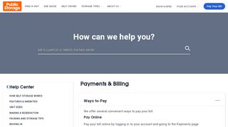 Payments & Billing | Public Storage - Publicstorage Com Sign Up