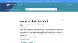 
                            15. paypal for student account - The Spotify Community - Paypal Student Account Portal