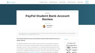 
                            8. PayPal Student Bank Account Review | LendEDU - Paypal Student Account Portal