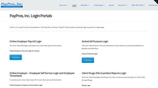 
PayPros, Inc. Login Portals | PayPros, Inc.
