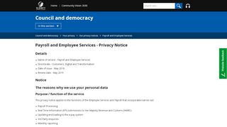 
                            3. Payroll and Employee Services - Privacy Notice - Surrey County Council - Surrey County Council Staff Portal