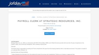 
                            6. Payroll Clerk at Strategic Resources, Inc. • JOFDAV - Deltek Timesheet Login Sri
