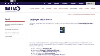 
                            1. Payroll / Employee Self-Service - Dallas ISD - Disd Oracle Self Service Portal