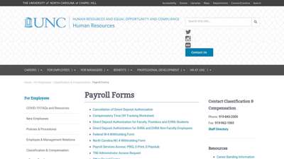 Payroll Forms - UNC Human Resources