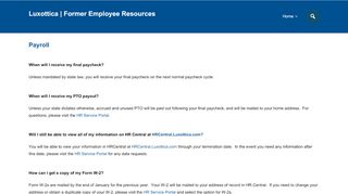 
Payroll – Luxottica | Former Employee Resources
