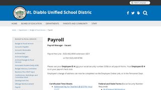 
                            3. Payroll - Mt. Diablo Unified School District - Mdusd Staff Portal