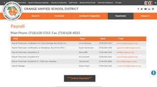 
                            7. Payroll - Orange Unified School District - Ousd Employee Portal