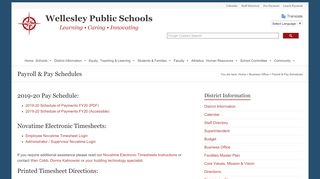 
                            16. Payroll & Pay Schedules | Wellesley Public Schools - Novatime Payroll Portal