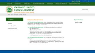
                            6. Payroll / Welcome - Oakland Unified School District - Ousd Employee Portal