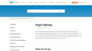 
                            8. PayU Money – Ecwid Help Center - Portal Pay U Money