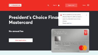 
                            2. PC Mastercard | No Annual Fee Credit Card | PC Financial - President Choice Card Portal