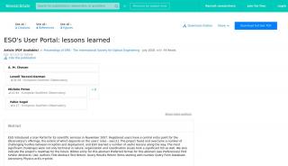 
                            6. (PDF) ESO's User Portal: lessons learned - ResearchGate - Eso User Portal