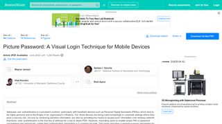 
                            7. (PDF) Picture Password: A Visual Login Technique for Mobile ... - Visual Portal