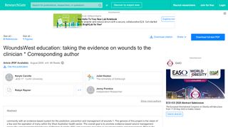 
                            2. (PDF) WOUNDSWEST EDUCATION: TAKING THE ... - Woundswest Sign Up