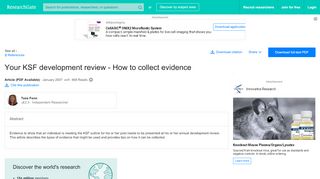 
(PDF) Your KSF development review - How to collect evidence  

