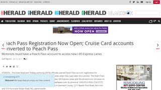 
                            3. Peach Pass Registration Now Open; Cruise Card accounts ... - Ga Cruise Card Portal