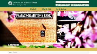 
                            2. Peapack-Gladstone Bank retail and office locations - Peapack Gladstone Bank Portal