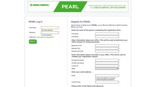 
                            1. PEARL Log In - Delta Dental of Oklahoma - Delta Dental Pearl Provider Portal