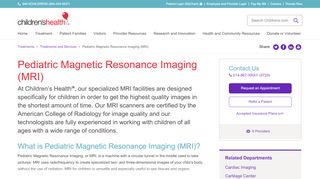 
Pediatric Magnetic Resonance Imaging (MRI)  
