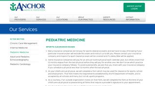 
Pediatric Medicine - Anchor Medical Associates
