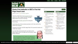 
                            1. Pedro Fort defaults in SEC's Fort Ad Pays fraud case - Fort Ad Pays Portal