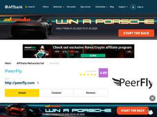 PeerFly - Affiliate CPA network reviews and details.