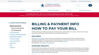 Pennsylvania > Customer Service & Billing ... - American Water - Myh2o Portal