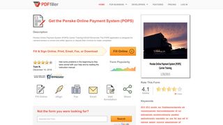 
                            3. Penske Online Payment System - Fill Online, Printable ... - Penske Online Payment System Login
