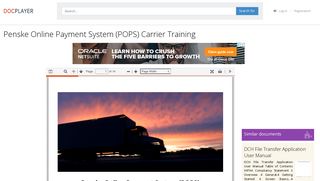 
                            7. Penske Online Payment System (POPS) Carrier Training ... - Penske Online Payment System Login